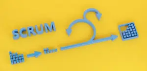 scrum framework depicted in lego style